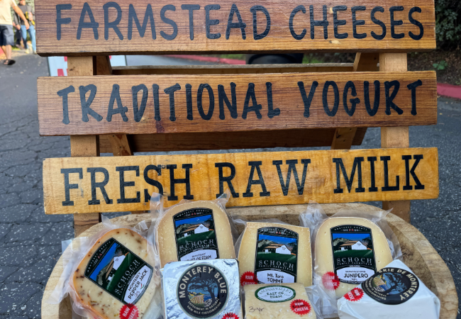 Schoch Family Farmstead display of cheeses