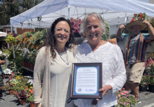 Supervisor Kim DeSerpa with Catherine Barr